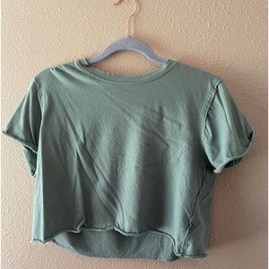 teal free people crop t